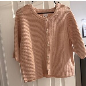 Aerie Light Pink Button-Up Cardigan size L